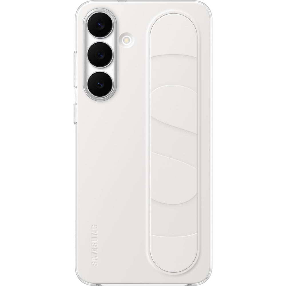 Handyhülle für Galaxy S25 FE, Samsung Silicone Standing Grip Case, Weiß