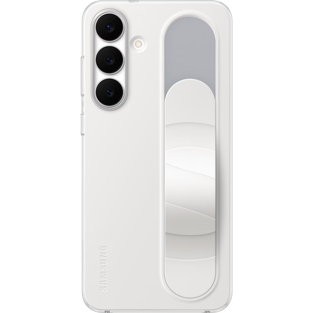 Handyhülle für Galaxy S25 FE, Samsung Silicone Standing Grip Case, Weiß