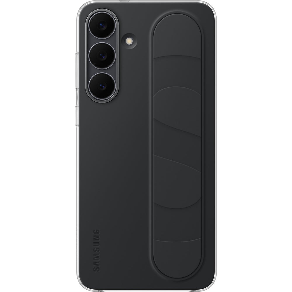 Handyhülle für Galaxy S25 FE, Samsung Silicone Standing Grip Case, Schwarz