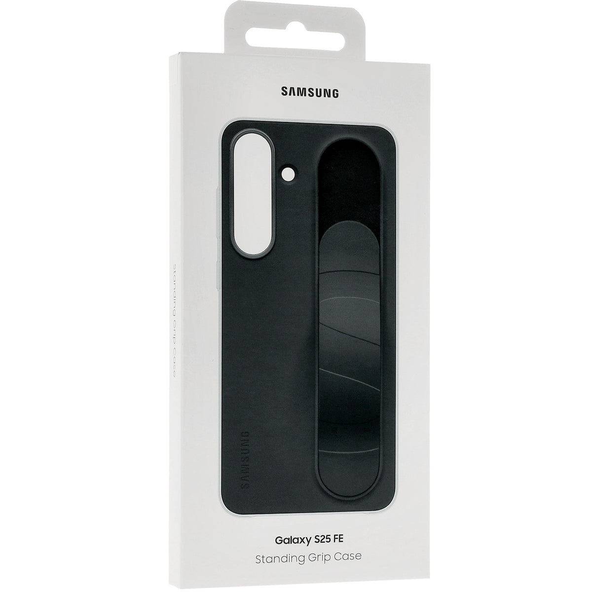 Handyhülle für Galaxy S25 FE, Samsung Silicone Standing Grip Case, Schwarz