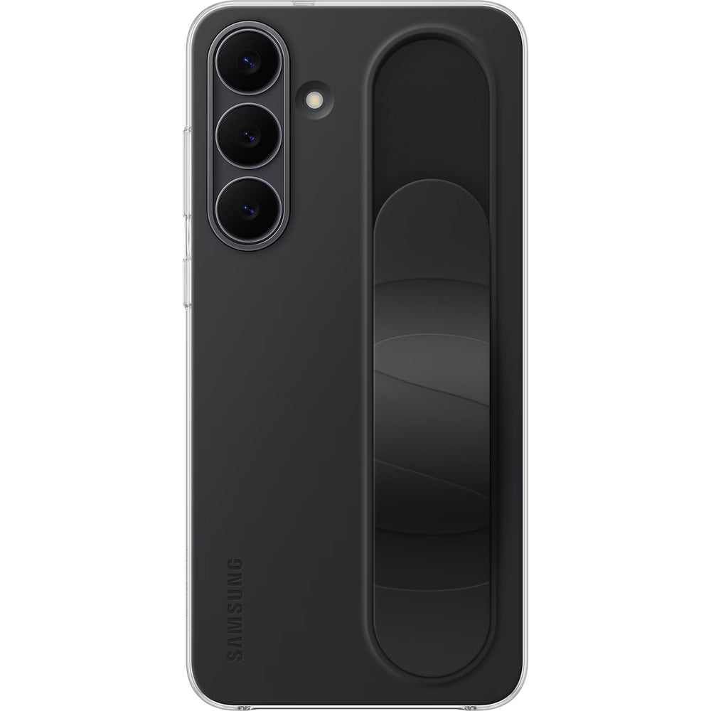 Handyhülle für Galaxy S25 FE, Samsung Silicone Standing Grip Case, Schwarz