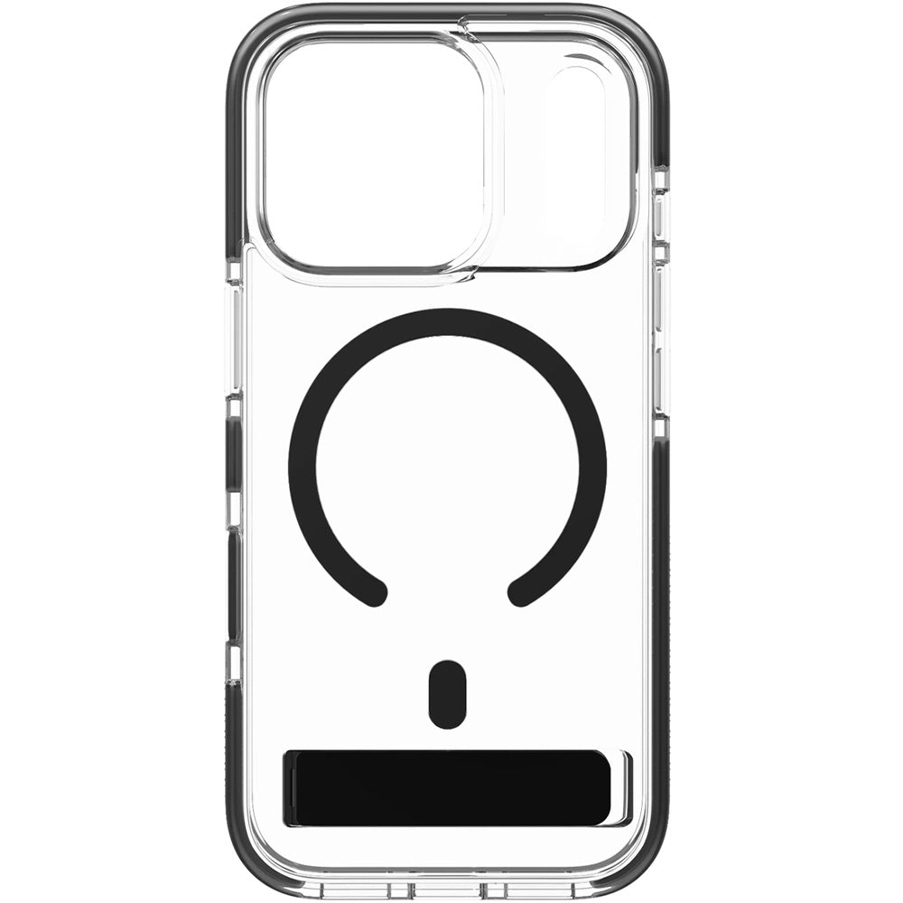 Handyhülle für iPhone 18 Pro Max / 17 Pro Max, ZAGG Santa Cruz Snap Kickstand mit MagSafe, Transparent-Schwarz (3/6)