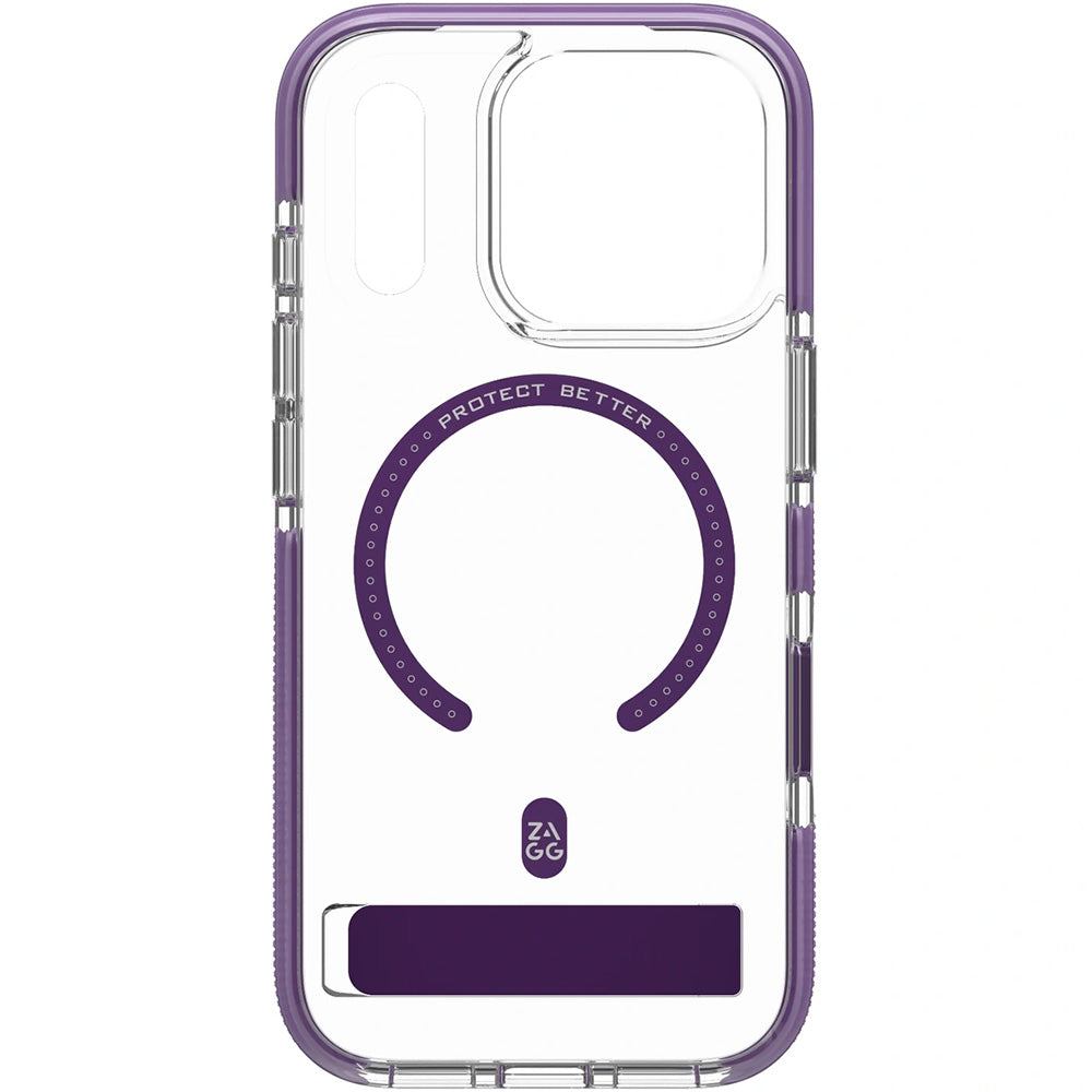 Handyhülle für iPhone 18 Pro Max / 17 Pro Max, ZAGG Santa Cruz Snap Kickstand mit MagSafe, Transparent-Violett (4/7)