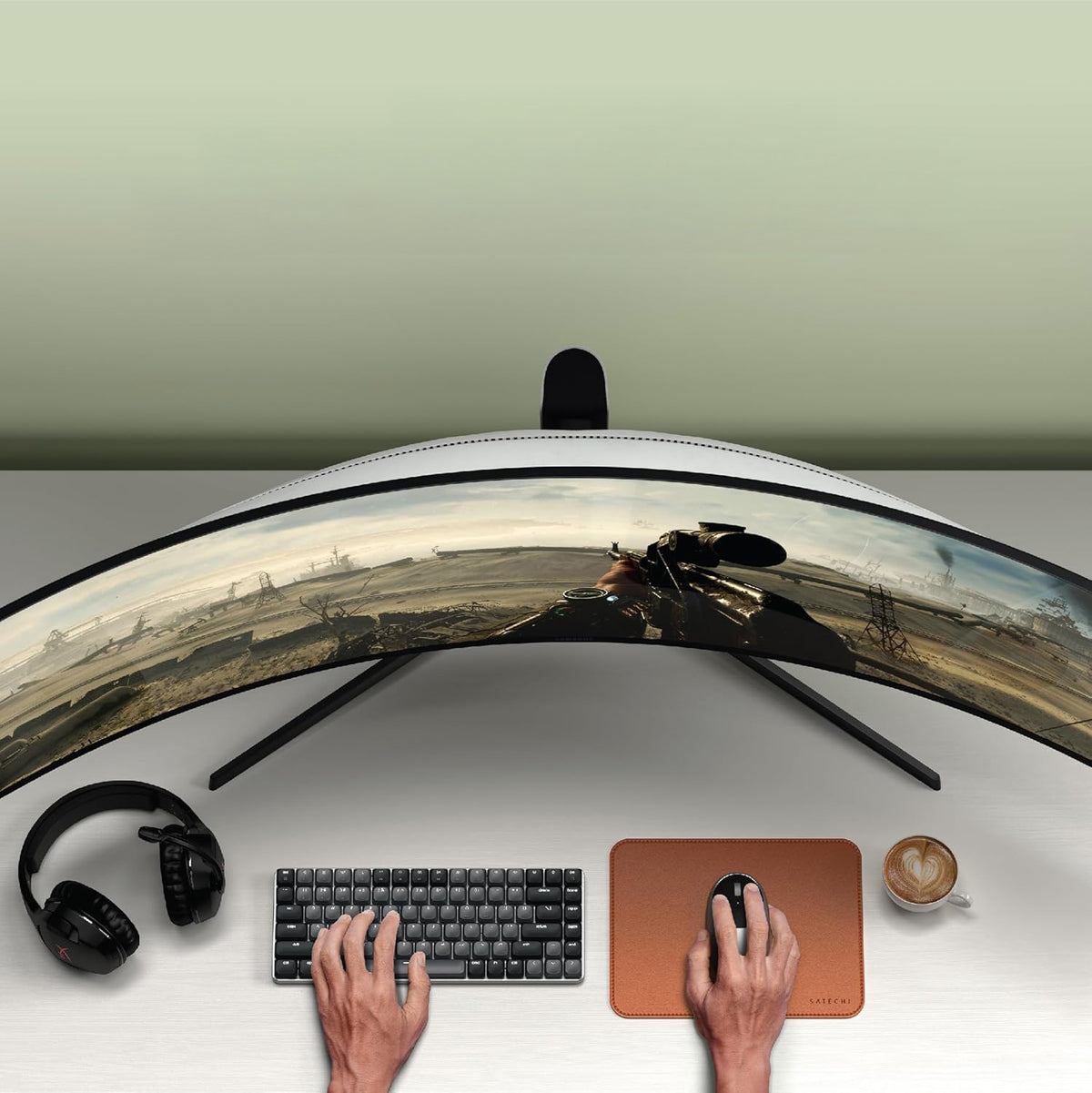 Mauspad aus veganem Leder für den Schreibtisch, Satechi Premium Mouse Pad, Braun