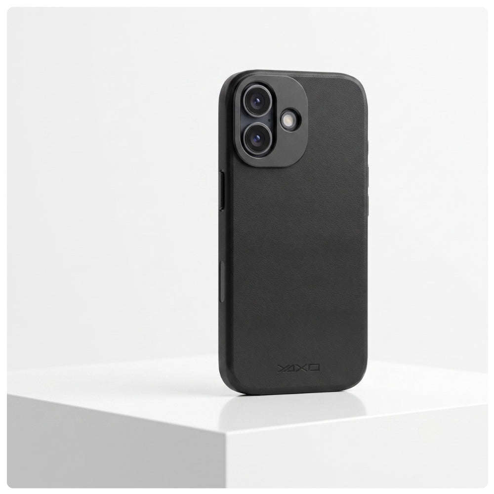 Handyhülle YAXO Leather Gear Slim Case MagSafe für iPhone 17, schwarz (10/14)