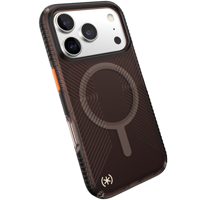 Handyhülle für iPhone 18 Pro / 17 Pro, Speck Presidio Lux Grip MagSafe, Braun-orange
