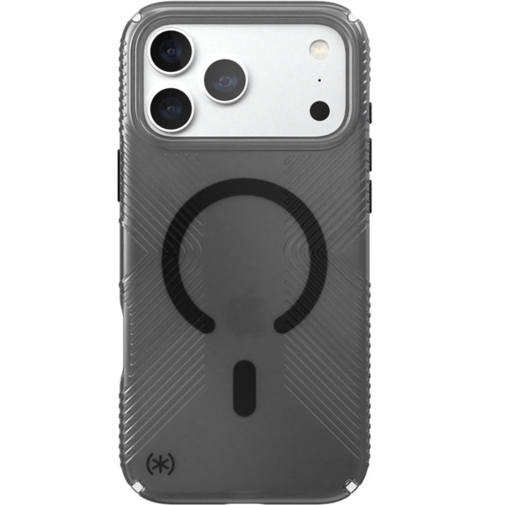 Handyhülle für iPhone 18 Pro / 17 Pro, Speck Presidio Lux Grip mit MagSafe, Graphit-Rauchfarben (1/9)