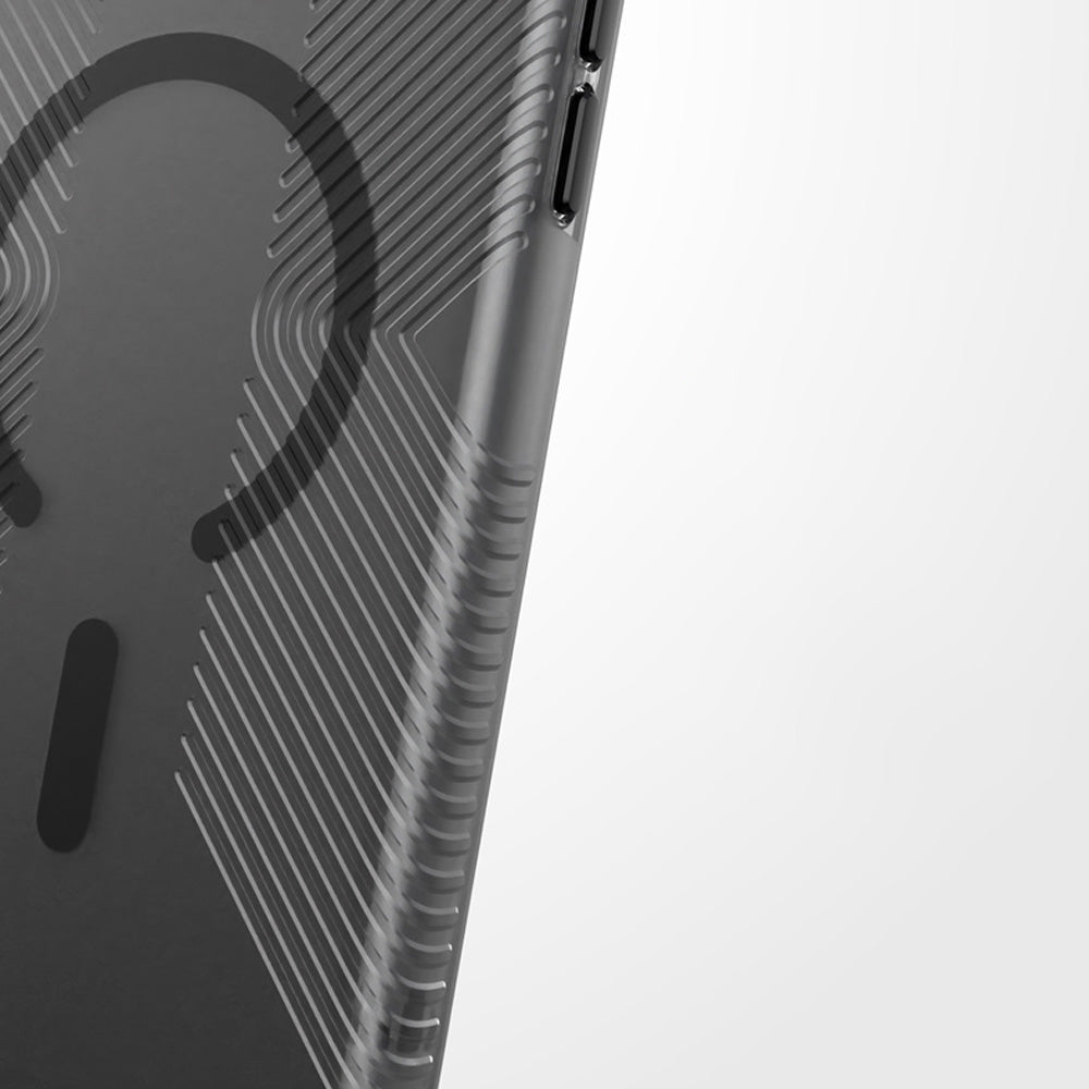 Handyhülle für iPhone 18 Pro / 17 Pro, Speck Presidio Lux Grip mit MagSafe, Graphit-Rauchfarben (6/9)