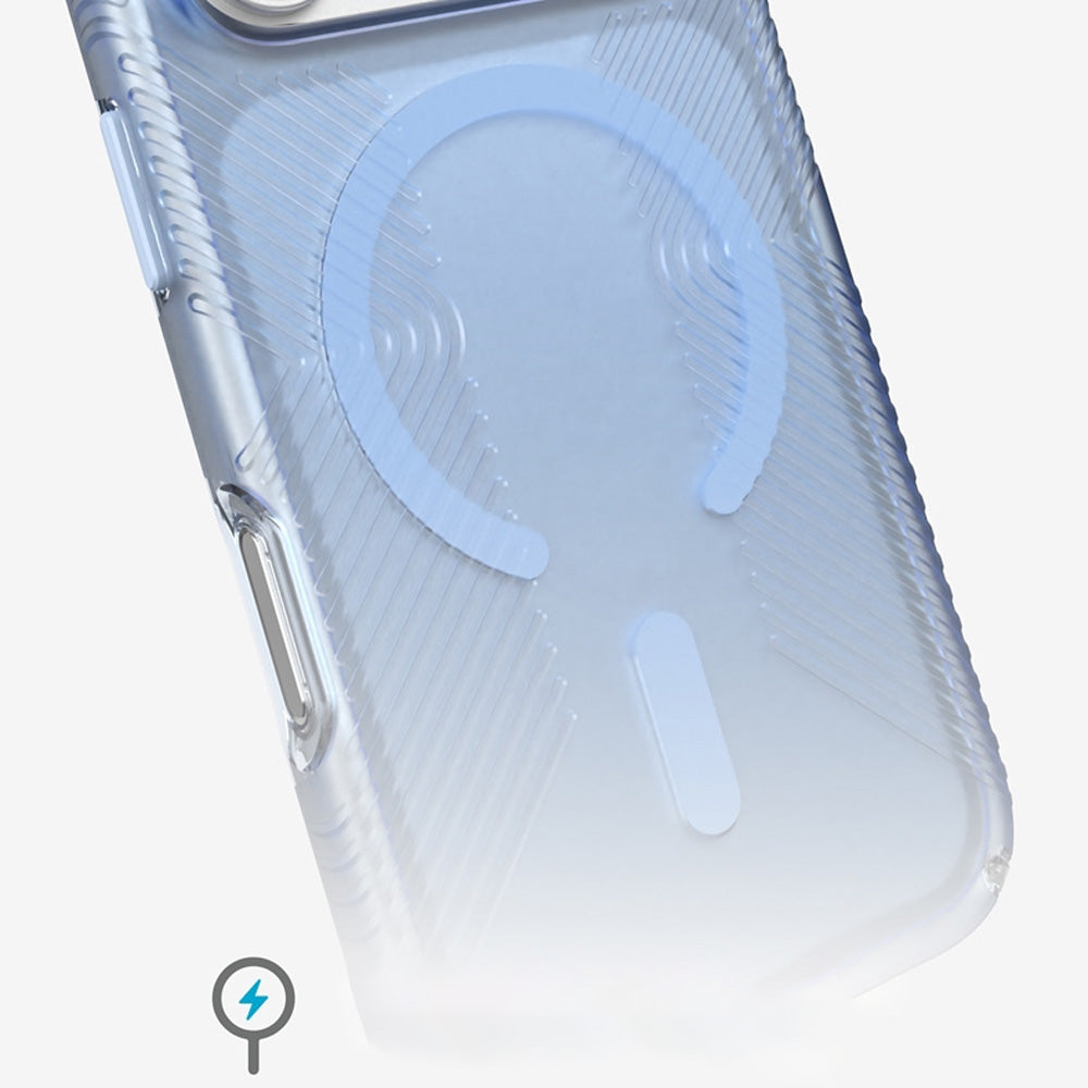 Handyhülle für iPhone 18 Pro / 17 Pro, Speck Presidio Lux Grip mit MagSafe, Blau-Rauchfarben (7/10)