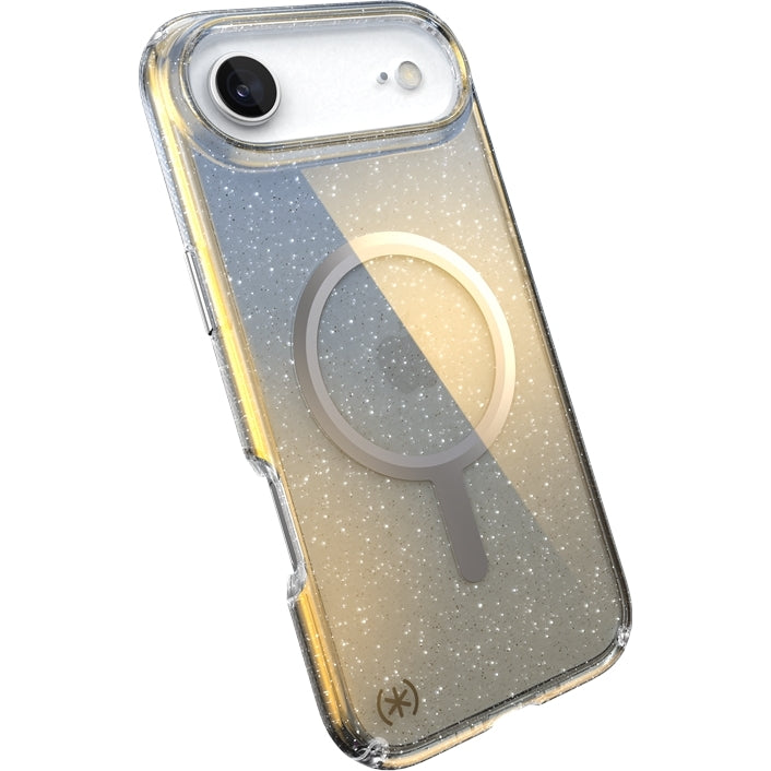 Handyhülle für iPhone Air, Speck Presidio Lux MagSafe, Blau mit Glitzer