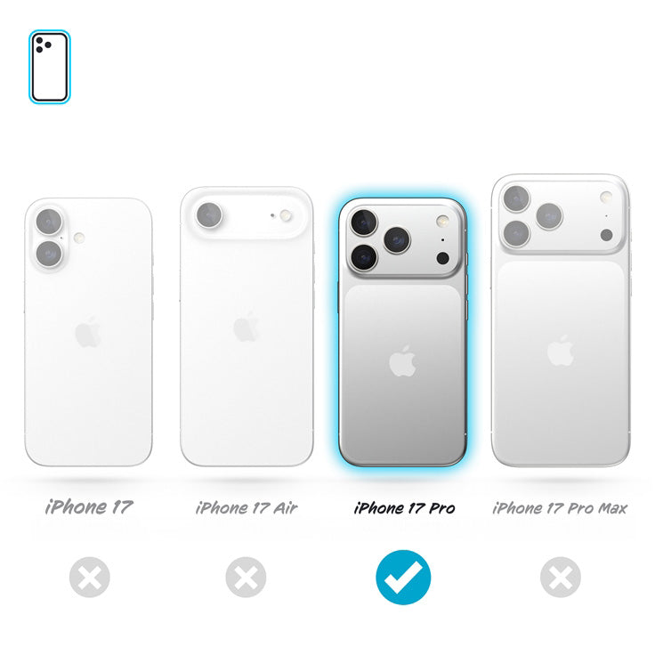 Handyhülle für iPhone 18 Pro / 17 Pro, Speck Presidio Lux MagSafe, Blau mit Glitzer