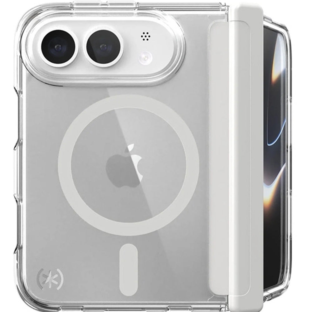 Handyhülle für iPhone Duo, Speck Presidio Perfect-Clear Fold mit MagSafe, Transparent-Grau (2/9)