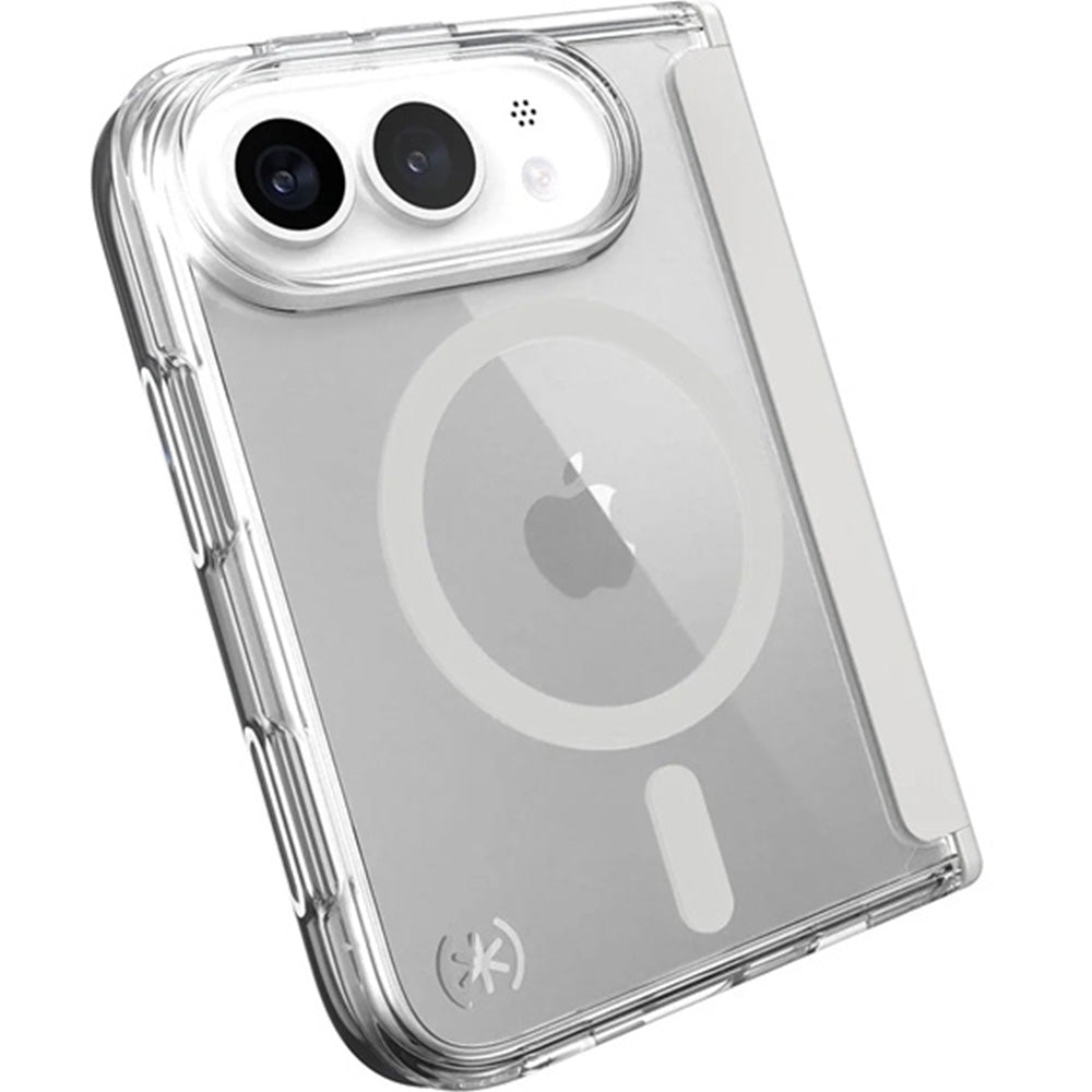 Handyhülle für iPhone Duo, Speck Presidio Perfect-Clear Fold mit MagSafe, Transparent-Grau (5/9)