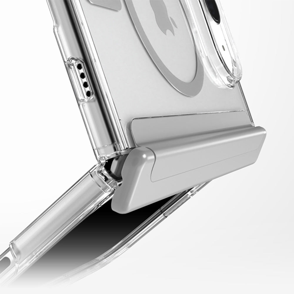 Handyhülle für iPhone Duo, Speck Presidio Perfect-Clear Fold mit MagSafe, Transparent-Grau (6/9)