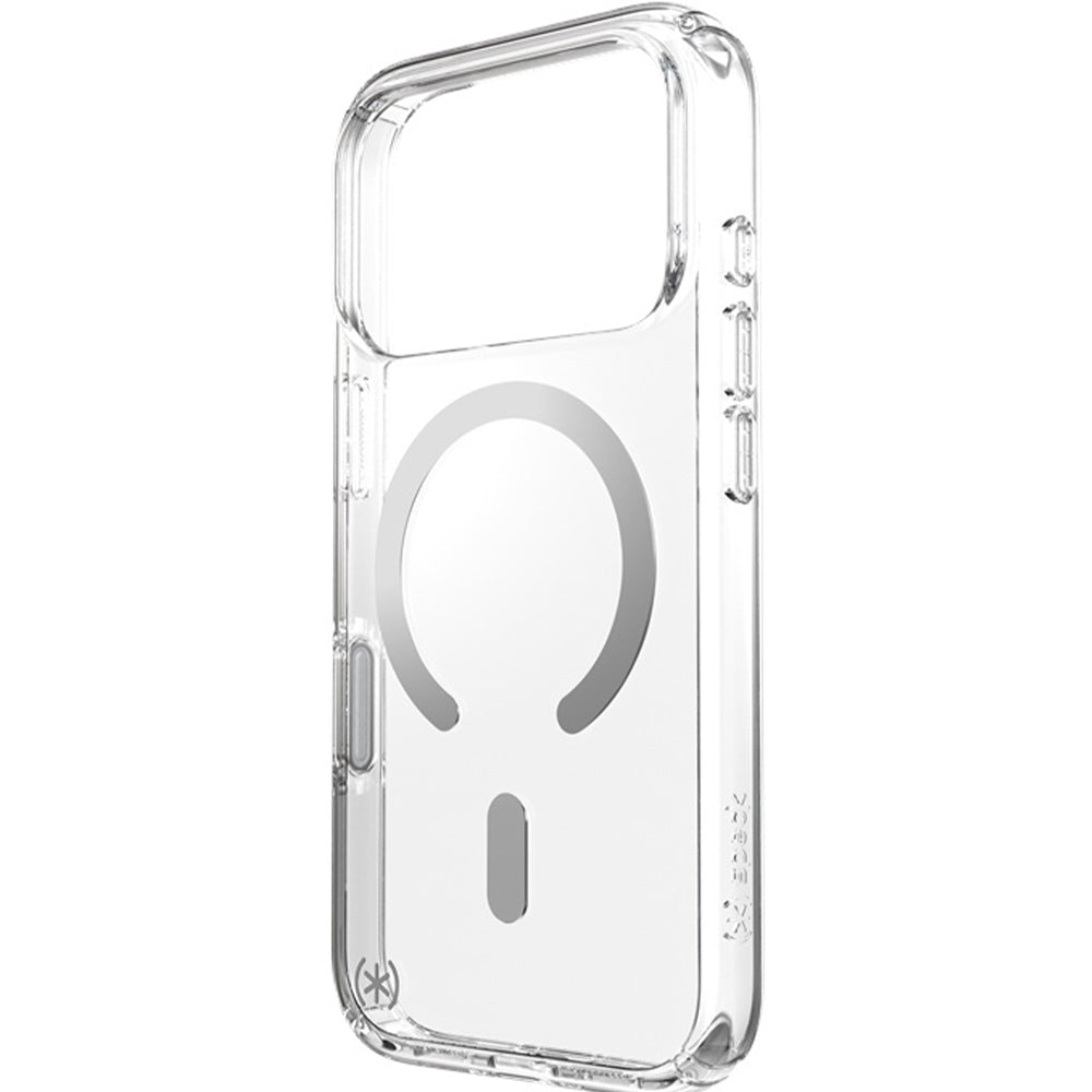Handyhülle für iPhone 18 Pro / 17 Pro, Speck Presidio Perfect-Clear mit MagSafe, Transparent-Silbern (7/9)