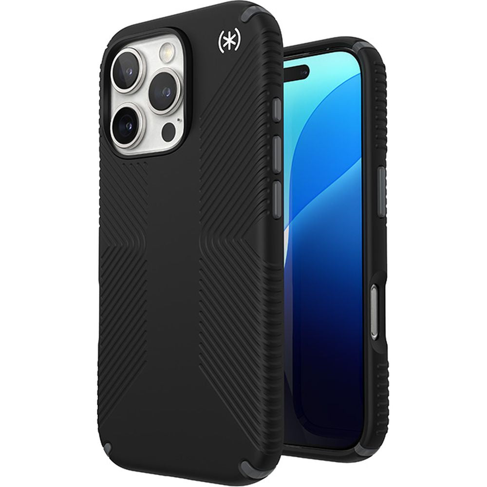 Handyhülle für iPhone 16 Pro, Speck Presidio2 Grip, Schwarz