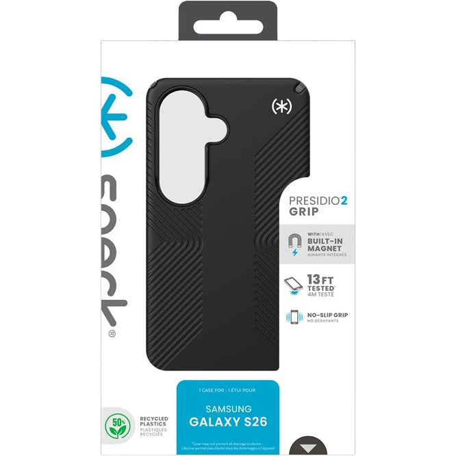 Handyhülle für Galaxy S26, Speck Presidio2 Grip Mag mit MagSafe, Schwarz