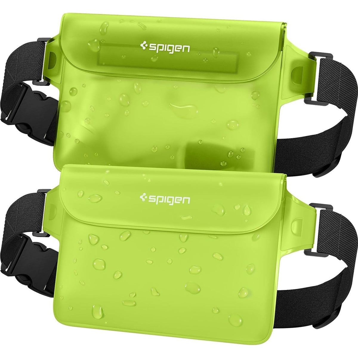 Wasserdichte Tasche Spigen Aqua Shield A620 Universal IPX8 2-Pack, Grün und Transparentes Grün