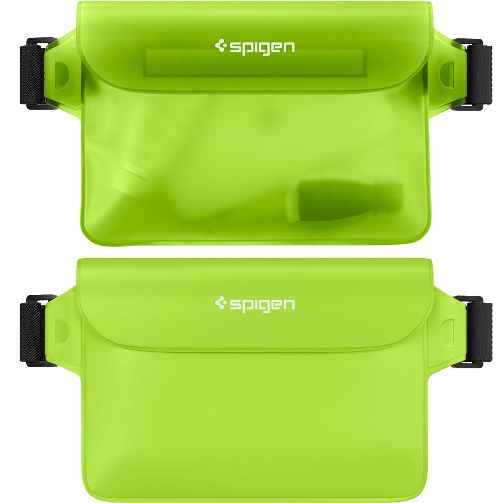 Wasserdichte Tasche Spigen Aqua Shield A620 Universal IPX8 2-Pack, Grün und Transparentes Grün