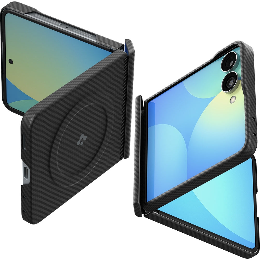 Handyhülle für Galaxy Z Flip8, Spigen Air Skin Aramid Mag mit MagSafe, Schwarz