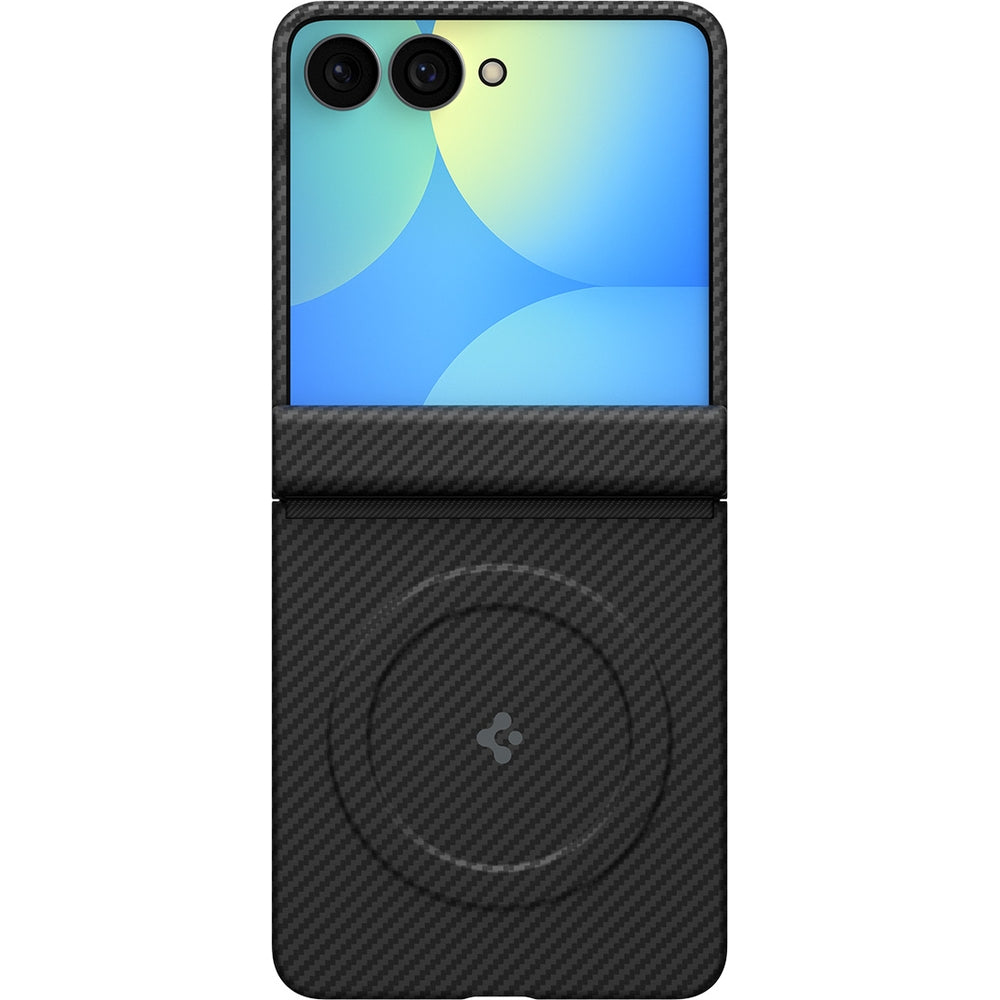 Handyhülle für Galaxy Z Flip8, Spigen Air Skin Aramid Mag mit MagSafe, Schwarz