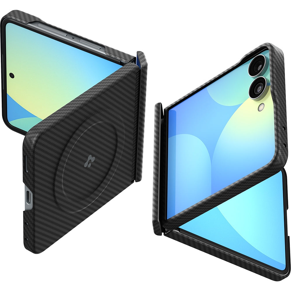 Handyhülle für Galaxy Z Flip8, Spigen Air Skin Aramid Mag mit MagSafe, Schwarz