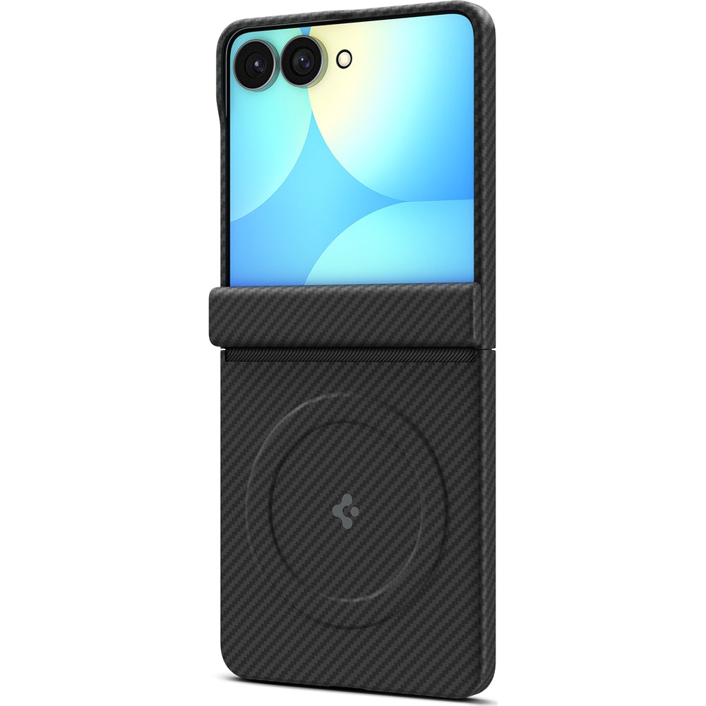 Handyhülle für Galaxy Z Flip8, Spigen Air Skin Aramid Mag mit MagSafe, Schwarz