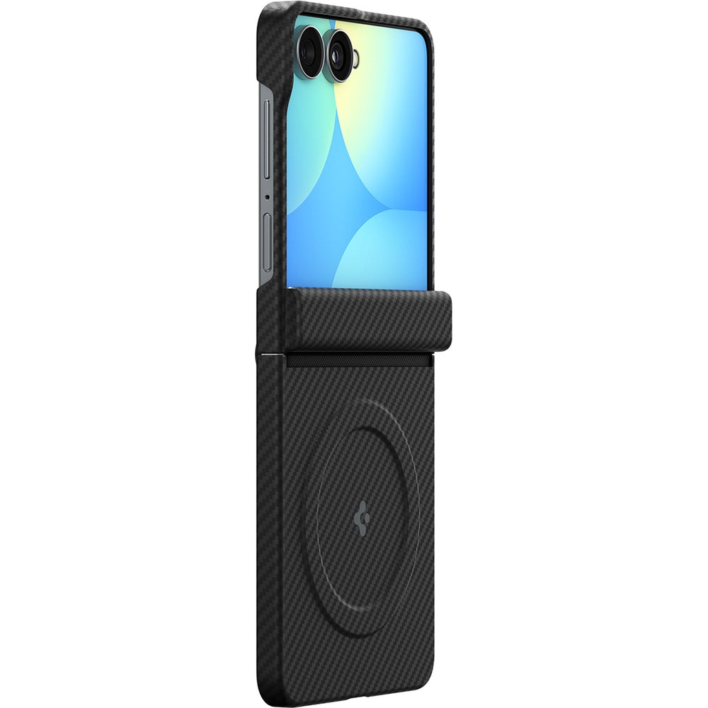 Handyhülle für Galaxy Z Flip8, Spigen Air Skin Aramid Mag mit MagSafe, Schwarz