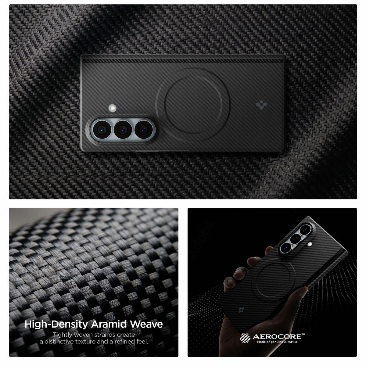Handyhülle für Galaxy Z Fold8 Ultra, Spigen Air Skin Aramid Mag mit MagSafe, Schwarz