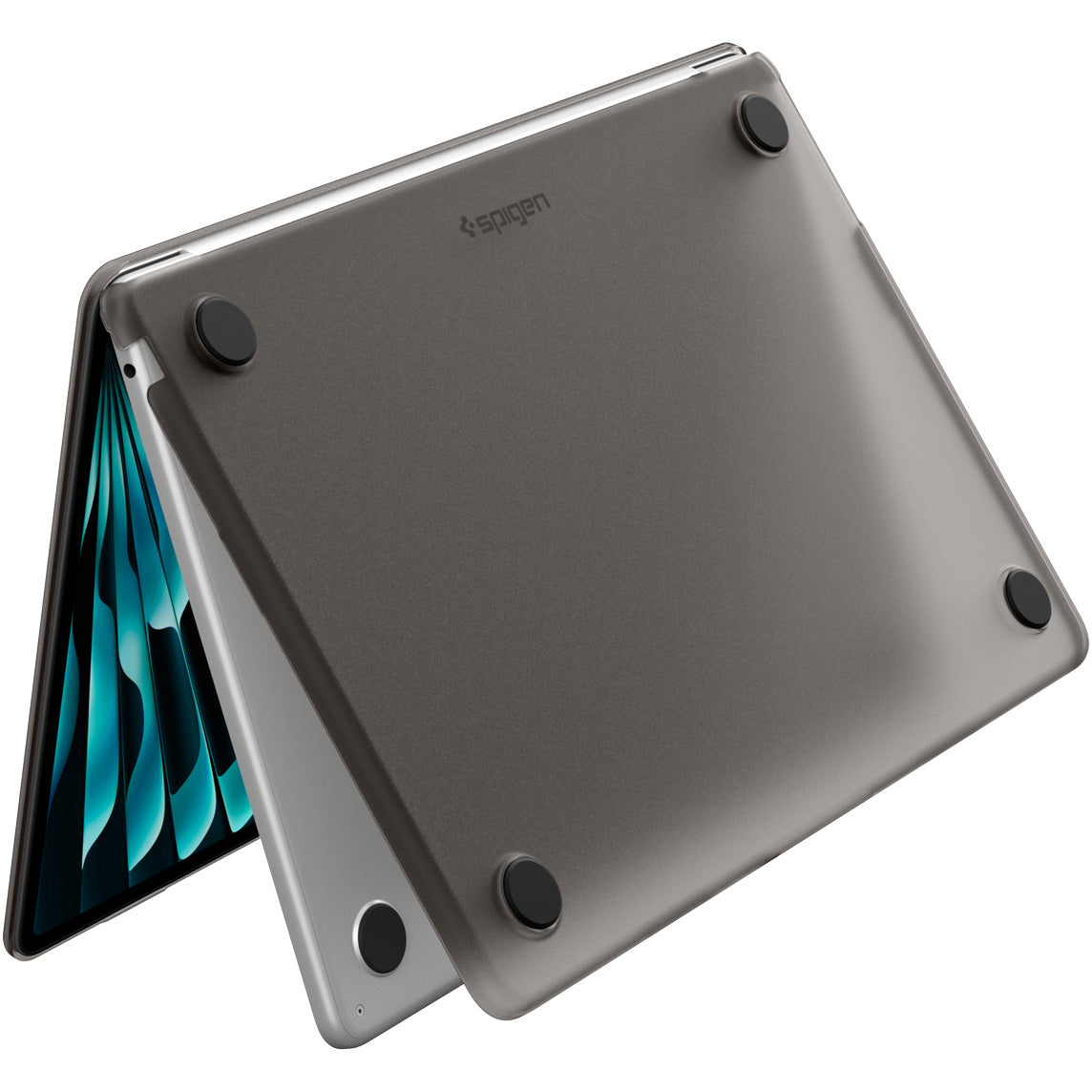 Schutzhülle für MacBook Air 13.6" M5 / M4 / M3 / M2, Spigen Air Skin, Rauchfarben-Matt
