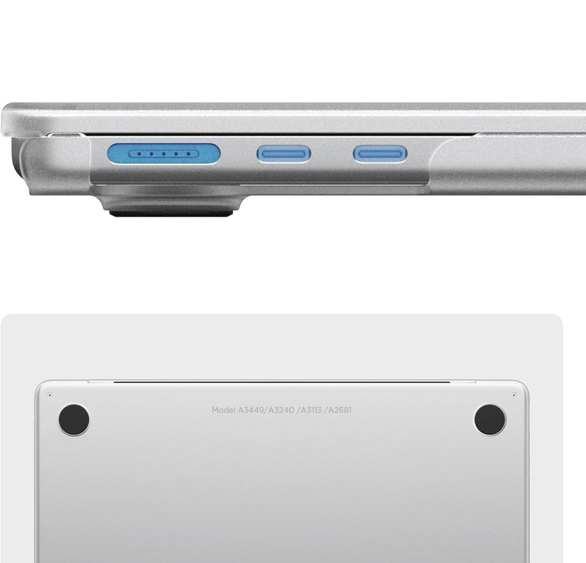 Schutzhülle für MacBook Air 13.6" M5 / M4 / M3 / M2, Spigen Air Skin, Transparent-Matt
