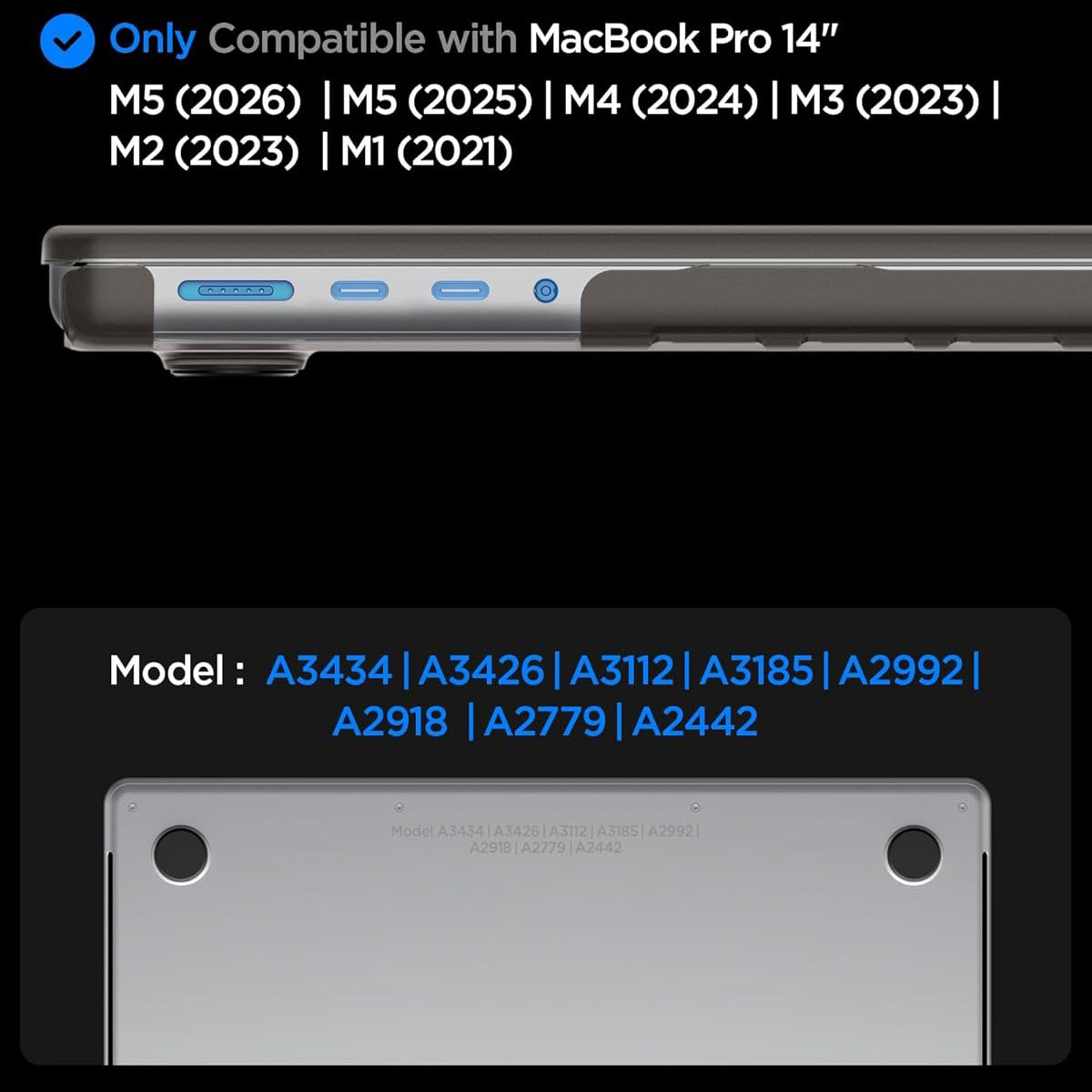 Schutzhülle für MacBook Pro 14" 2026-2021, Spigen Air Skin, Rauchfarben-Matt