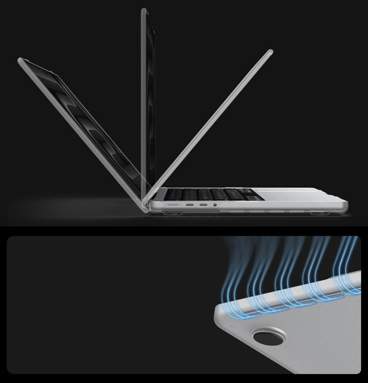Schutzhülle für MacBook Pro 14" 2026-2021, Spigen Air Skin, Transparent-Matt