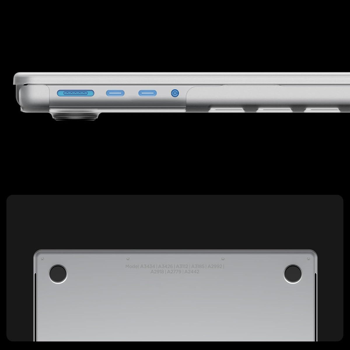 Schutzhülle für MacBook Pro 14" 2026-2021, Spigen Air Skin, Transparent-Matt
