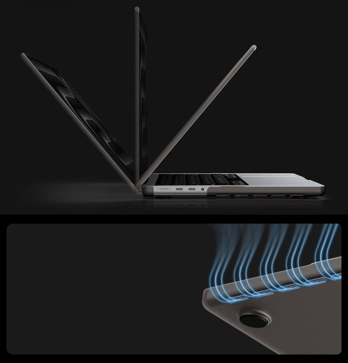 Schutzhülle für MacBook Pro 16" 2026-2021, Spigen Air Skin, Rauchfarben-Matt