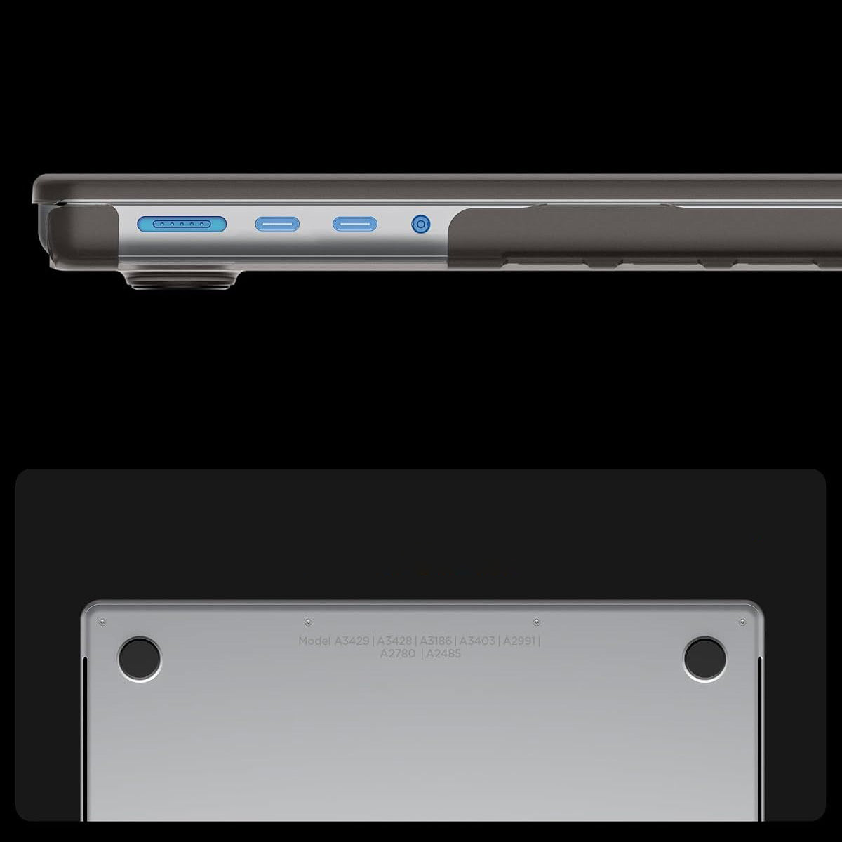 Schutzhülle für MacBook Pro 16" 2026-2021, Spigen Air Skin, Rauchfarben-Matt