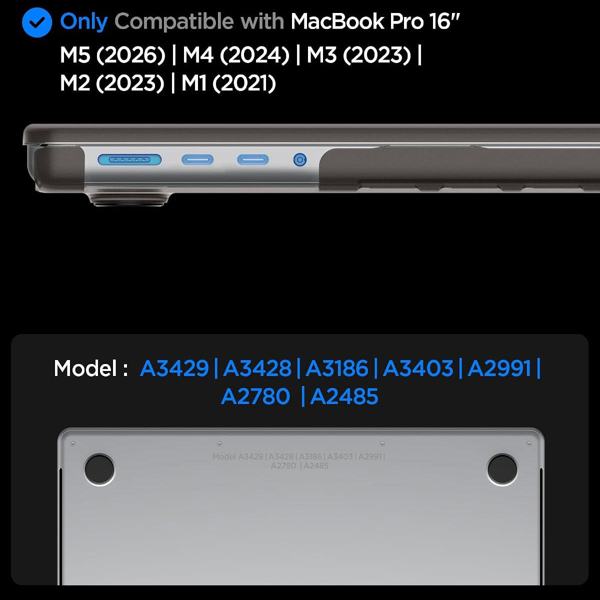 Schutzhülle für MacBook Pro 16" 2026-2021, Spigen Air Skin, Rauchfarben-Matt