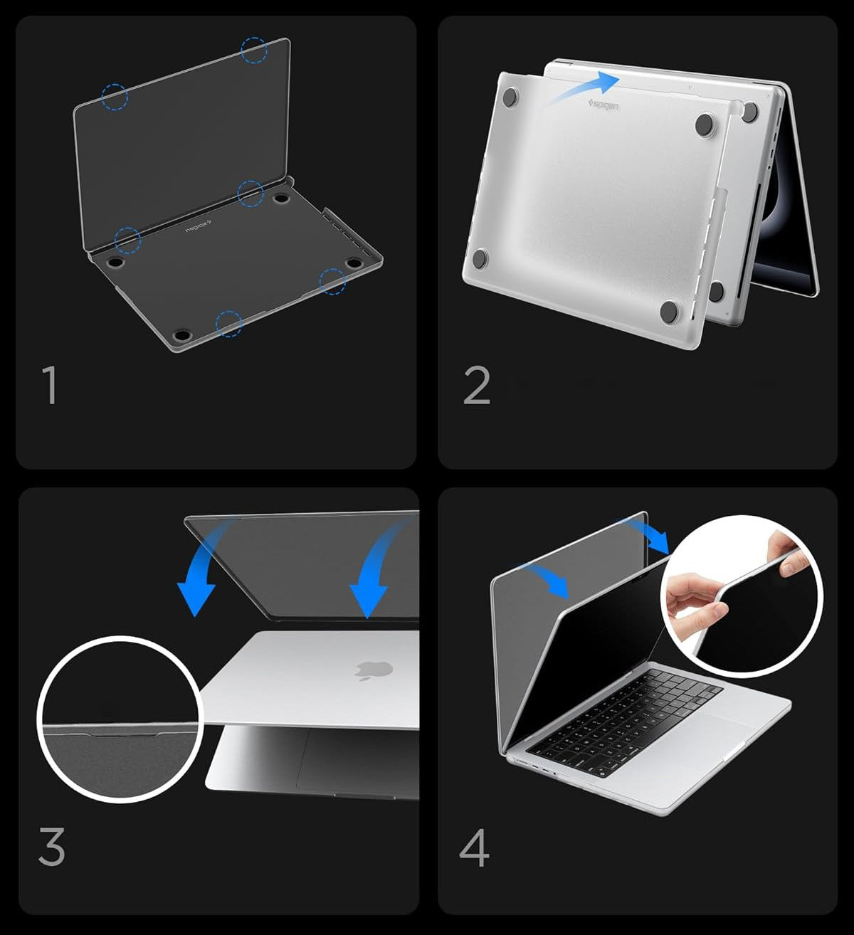 Schutzhülle für MacBook Pro 16" 2026-2021, Spigen Air Skin, Transparent-Matt