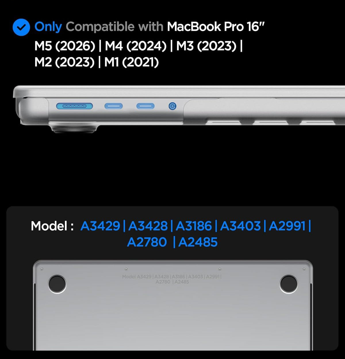 Schutzhülle für MacBook Pro 16" 2026-2021, Spigen Air Skin, Transparent-Matt