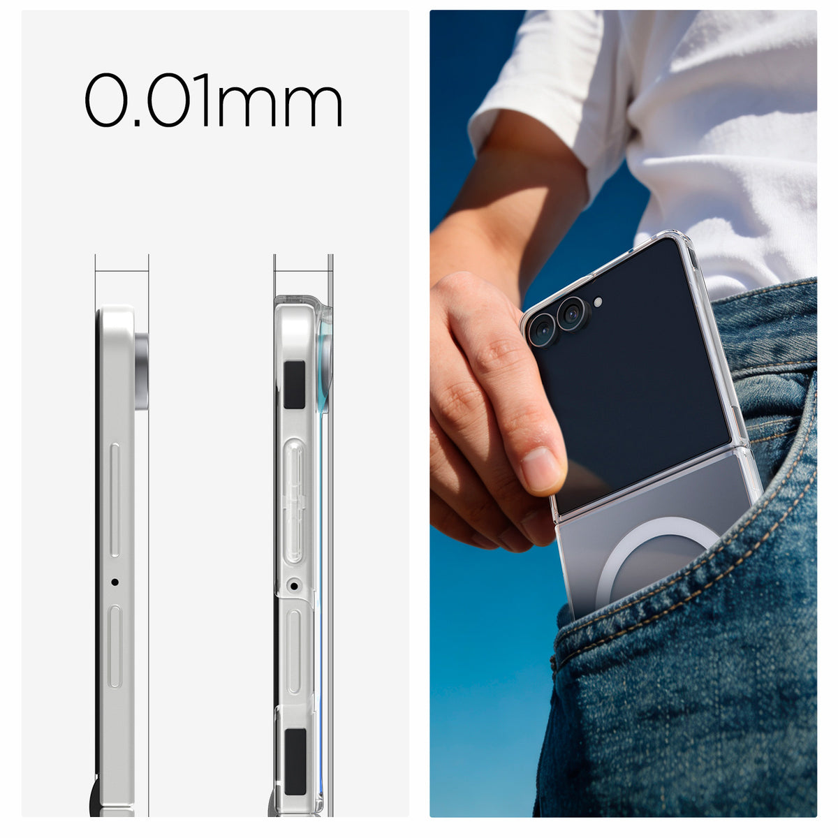 Handyhülle für Galaxy Z Flip8, Spigen Air Skin Mag mit MagSafe, Transparent