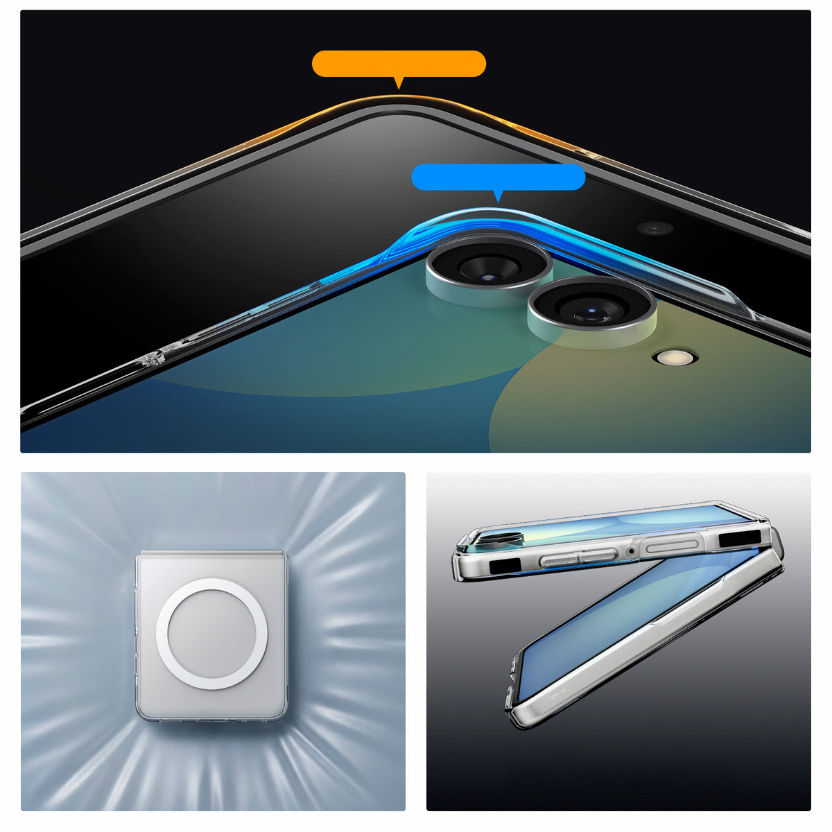 Handyhülle für Galaxy Z Flip8, Spigen Air Skin Mag mit MagSafe, Transparent