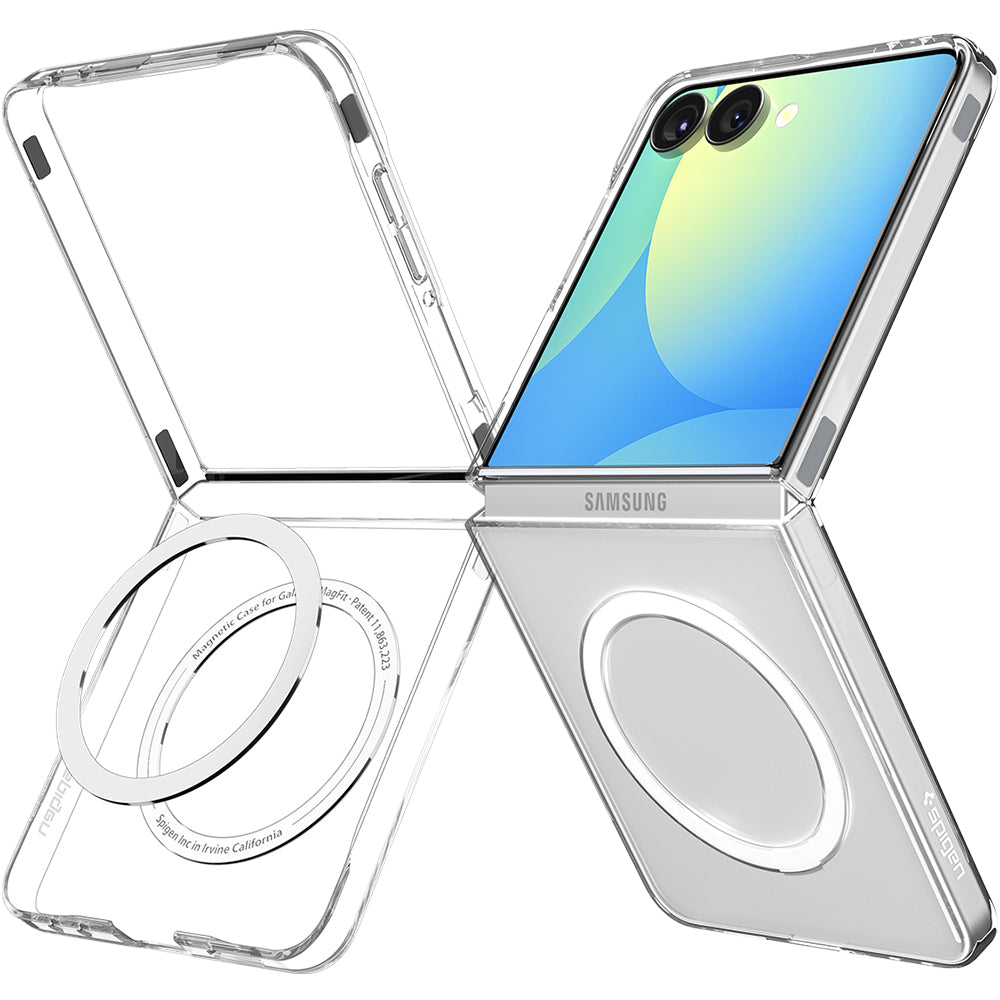 Handyhülle für Galaxy Z Flip7, Spigen Air Skin Mag für MagSafe, Transparent-Weiß