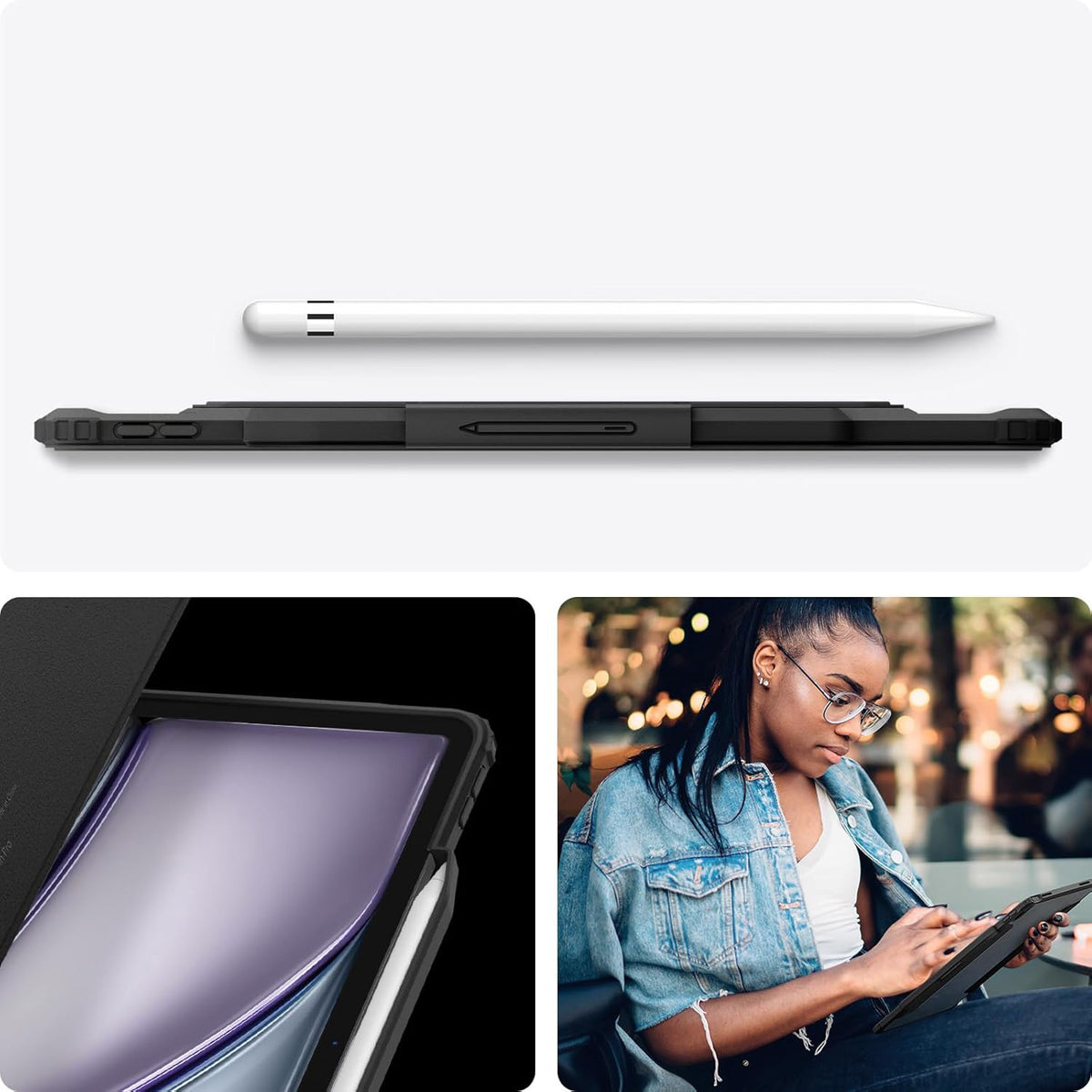 Schutzhülle für iPad Air 13" M4/M3/M2, Spigen Air Skin Pro, Schwarz