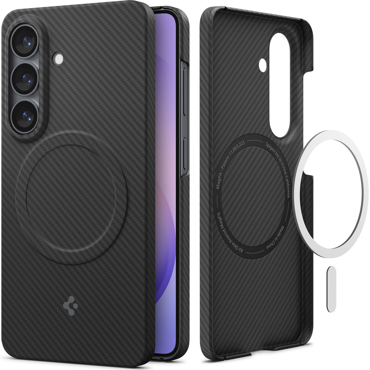 Handyhülle für Galaxy S26, Spigen Air Skin Aramid Mag mit MagSafe, Schwarz