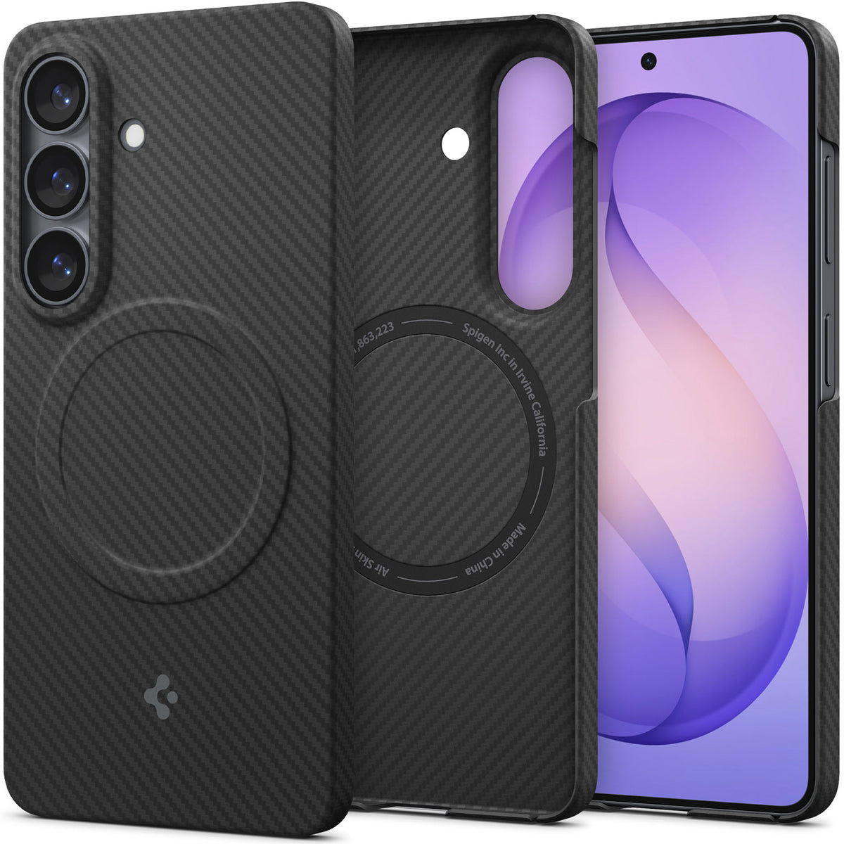 Handyhülle für Galaxy S26, Spigen Air Skin Aramid Mag mit MagSafe, Schwarz