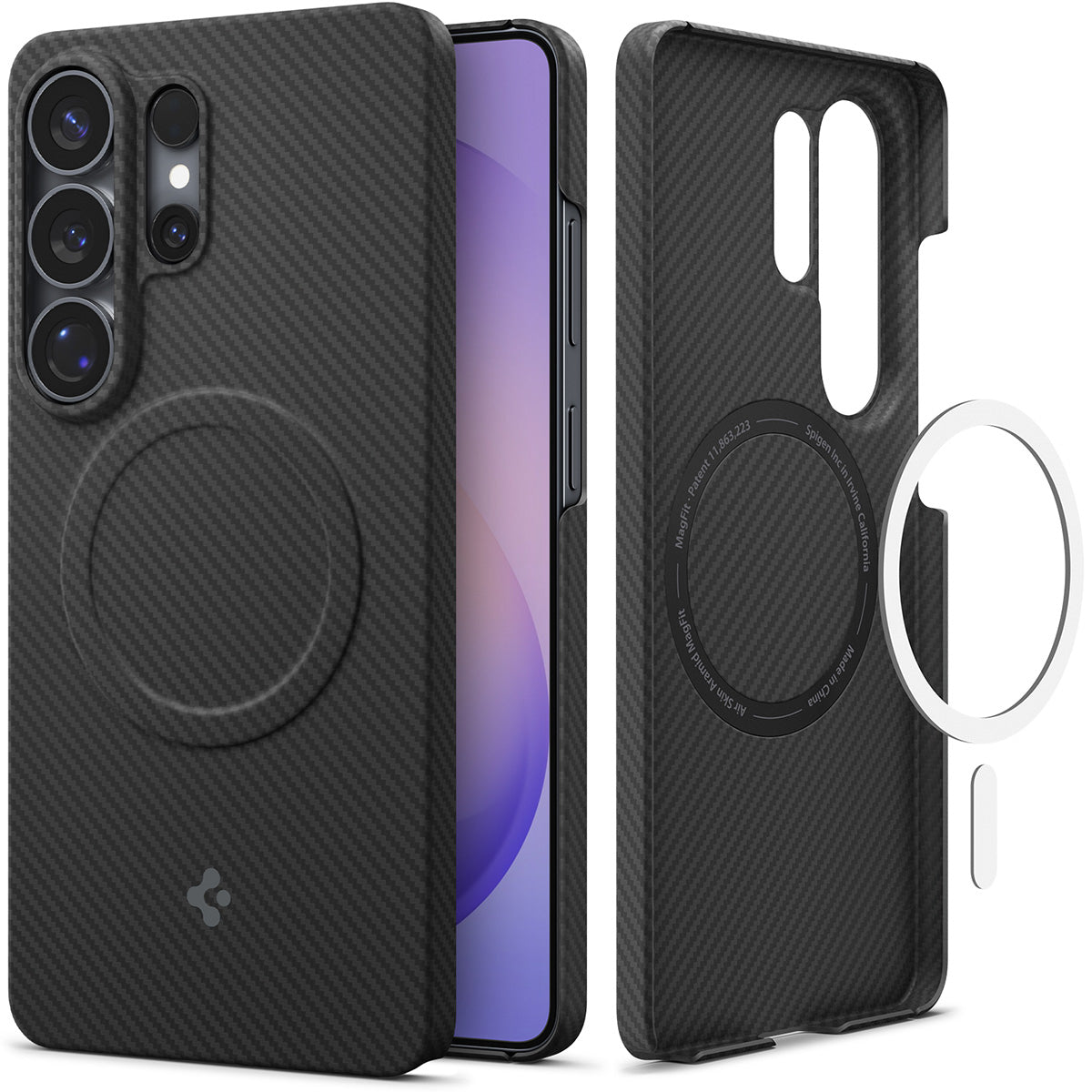 Handyhülle für Galaxy S26 Ultra, Spigen Air Skin Aramid Mag mit MagSafe, Schwarz