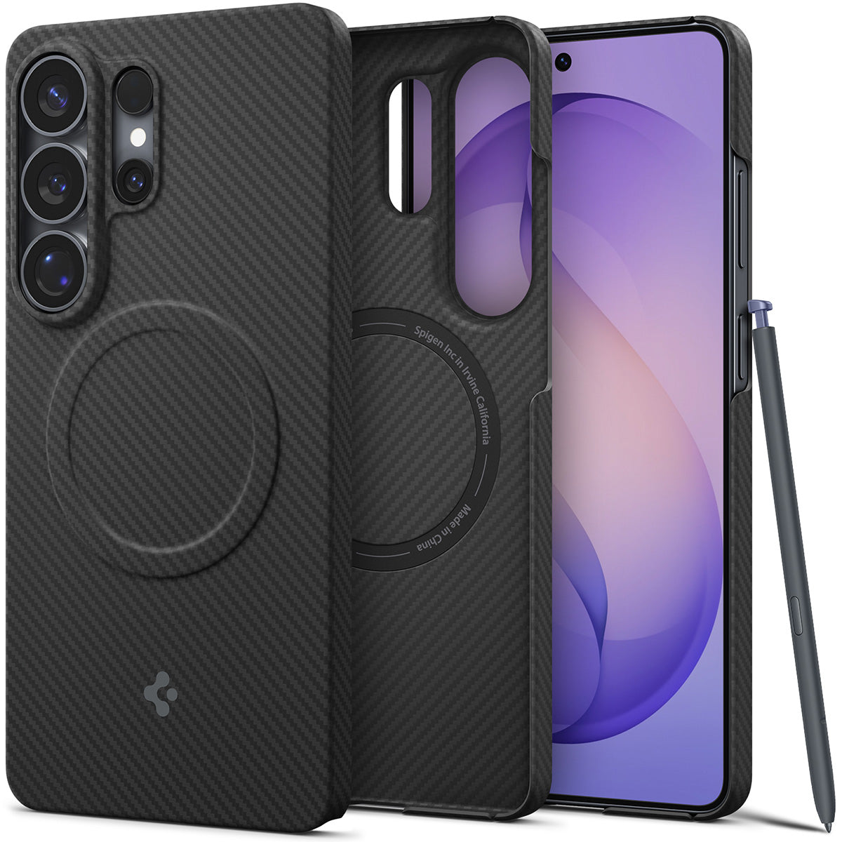 Handyhülle für Galaxy S26 Ultra, Spigen Air Skin Aramid Mag mit MagSafe, Schwarz