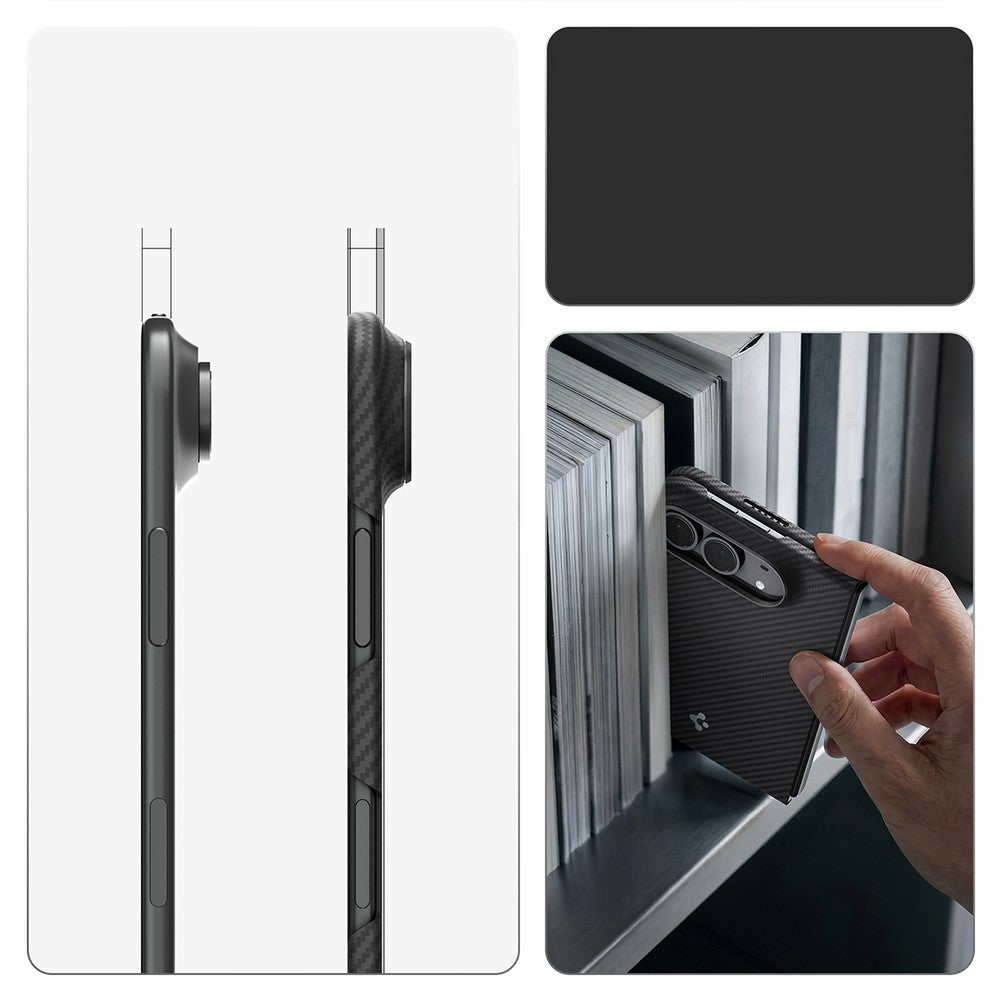 Handyhülle für iPhone Duo, Spigen Air Skin Aramid Mag mit MagSafe, Schwarz (4/14)