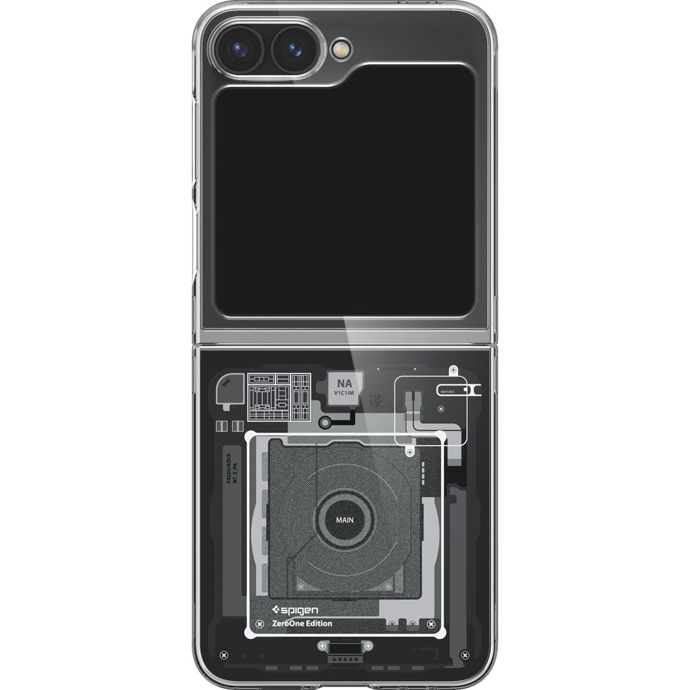 Schutzhülle für Galaxy Z Flip7 FE / 6, Spigen Air Skin, Transparent-Grau (Zero One)