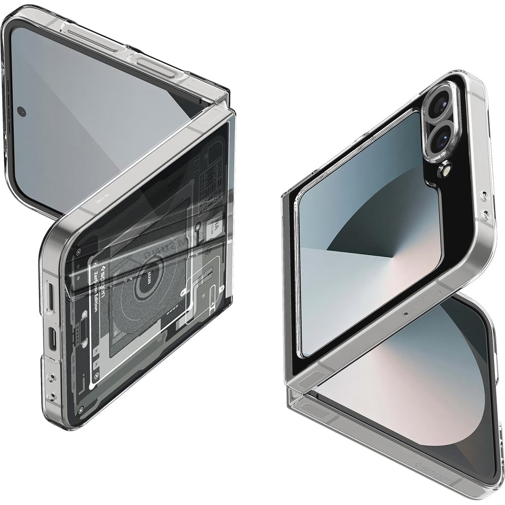 Schutzhülle für Galaxy Z Flip7 FE / 6, Spigen Air Skin, Transparent-Grau (Zero One)